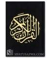 Quran engraved velvet cover & gilding (bluish pages) - Black