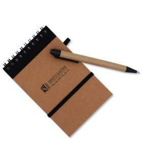 Eco-friendly Spiral Notepad (with a ball pen) - SifatuSafwa - دفتر ملاحظات بأوراق معاد تدويرها صفة الصفوة مع قلم حبر جاف