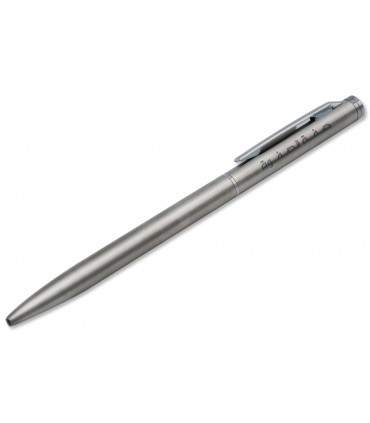 Beautiful thin and classy metal engraved pen - SifatuSafwa - قلم حبر جاف معدني رمادي صفة الصفوة