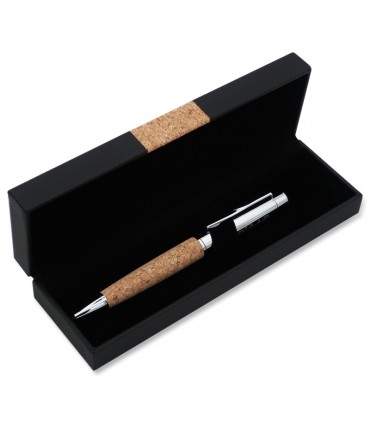 Metal & cork pen in its box - Engraved SifatuSafwa calligraphy - قلم حبر جاف معدني وفلين صفة الصفوة في علبته