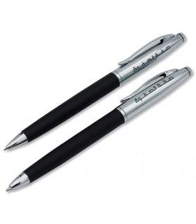 Luxurious Writing set made of metal & leather - SifatuSafwa مجموعة أقلام فاخرة (قلم حبر جاف وقلم رصاص ميكانيكي) صفة الصفوة