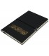 A5 Deluxe Flexible Softcover Black Notebook with golden calligraphy - دفتر ملاحظات أسود بخط ذهبي العلم قبل القول و العمل