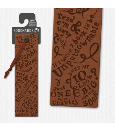 Quality faux leather debossed bookmark - Ssshhh, I'm Reading