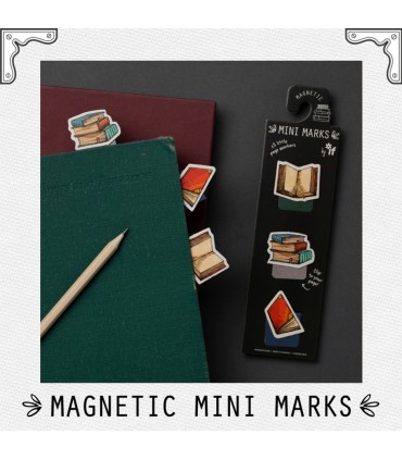 3 mini marque-pages magnétiques rétro - Livres
