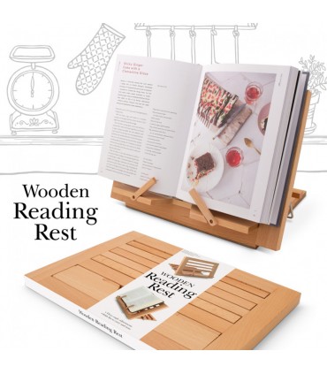 Support à livre en bois réglable (livres et tablettes)