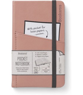 Carnet de notes Rose blush avec poche frontale (A6) - Bookaroo