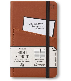 Brown Notebook with front pocket (A6) Journal - Bookaroo
