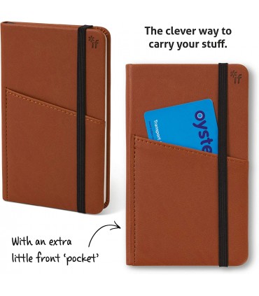 Brown Notebook with front pocket (A6) Journal - Bookaroo