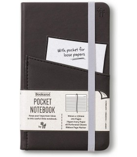 Carnet de notes Noir avec poche frontale (A6) - Bookaroo