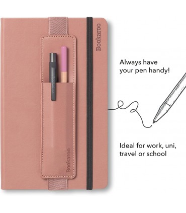 Etui à stylos Rose blush à attacher sur un livre/carnet de notes