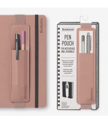 Etui à stylos Rose blush à attacher sur un livre/carnet de notes