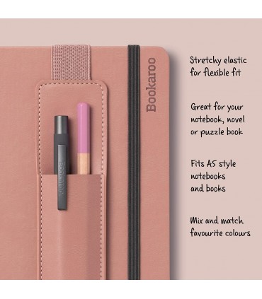 Etui à stylos Rose blush à attacher sur un livre/carnet de notes