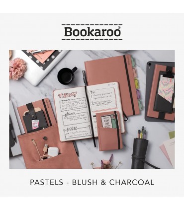 Etui à stylos Rose blush à attacher sur un livre/carnet de notes