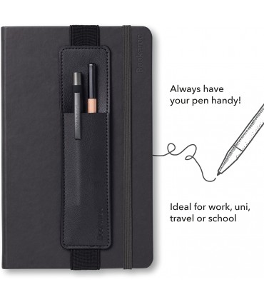 Black Pen Pouch to be attached on a book/notebook