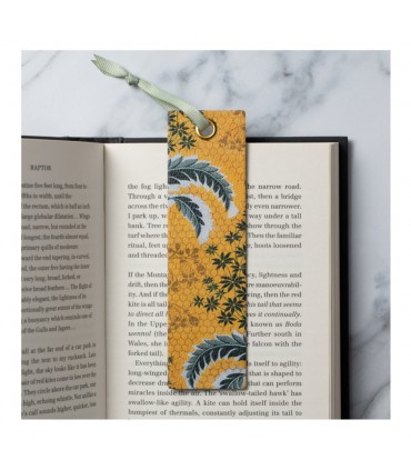 Magnifique marque-page à motifs - "Feuilles sur nid d'abeille".