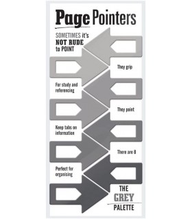Page Pointers : 8 grey clip-on style arrows
