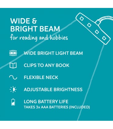 The Really Bright Book Light - Blue (Flexible & Adjustable)
