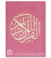 Quran engraved velvet cover & gilding (bluish pages) - Pink