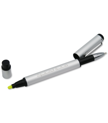 Metal duo pen (ball pen and highlighter) - SifatuSafwa